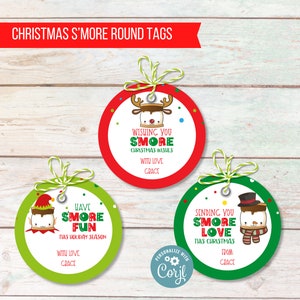 Christmas Smore Love Gift Tags Printable, Happy Holiday, Cookie Gif ...