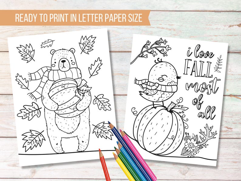 Autumn Coloring Pages for Kids | Printable Fall Coloring Pages For Kids | Seasonal Coloring Pages image 6