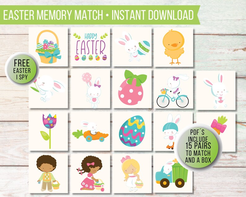 Printable Easter Memory Game Digital Game for Kids Fun - Etsy