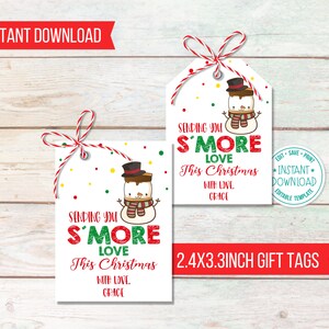 Christmas Smore Tag Printable | Holiday Smore Tags - Etsy