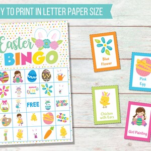 Easter Bingo Printable Game, Easter Funny Family Party Games, Classroom Activities, Holiday Bingo Cards, Bingo Cards for Kids, Easter Party image 2