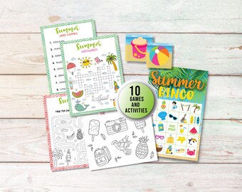 Sommeraktivitätspaket und Spiele, druckbarer Spaß für Kinder