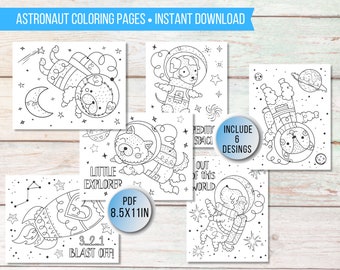 Printable Space Coloring Pages For Kids, Astronaut Party Activity, Space Exploration Activity Sheets