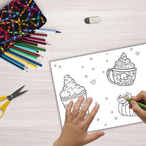 Printable Autumn Kids Coloring Sheets, Pumpkin Spice Season, Kids Activity Fall Coloring Pages, Classroom Activity, Kids Party Games image 4