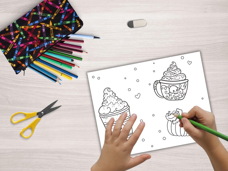 Printable Autumn Kids Coloring Sheets, Pumpkin Spice Season, Kids Activity Fall Coloring Pages, Classroom Activity, Kids Party Games image 4