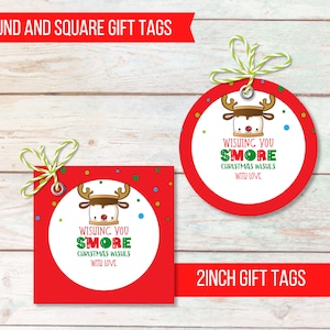 Christmas Smore Love Gift Tags Printable Happy Holiday - Etsy