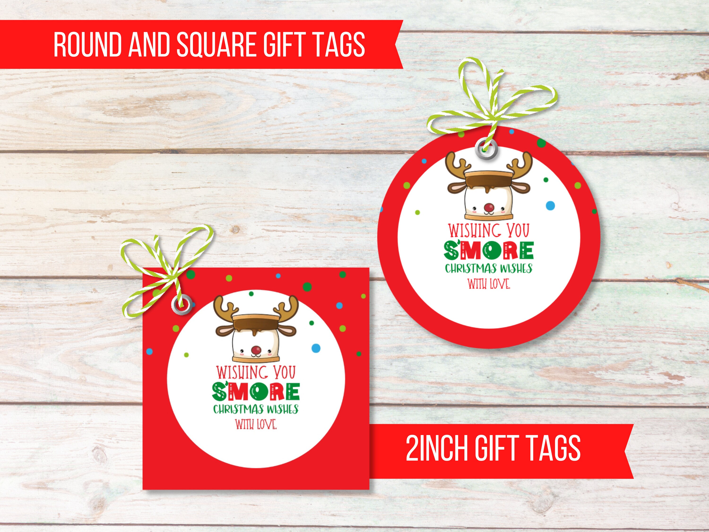 Christmas Smore Love Gift Tags Printable Happy Holiday - Etsy