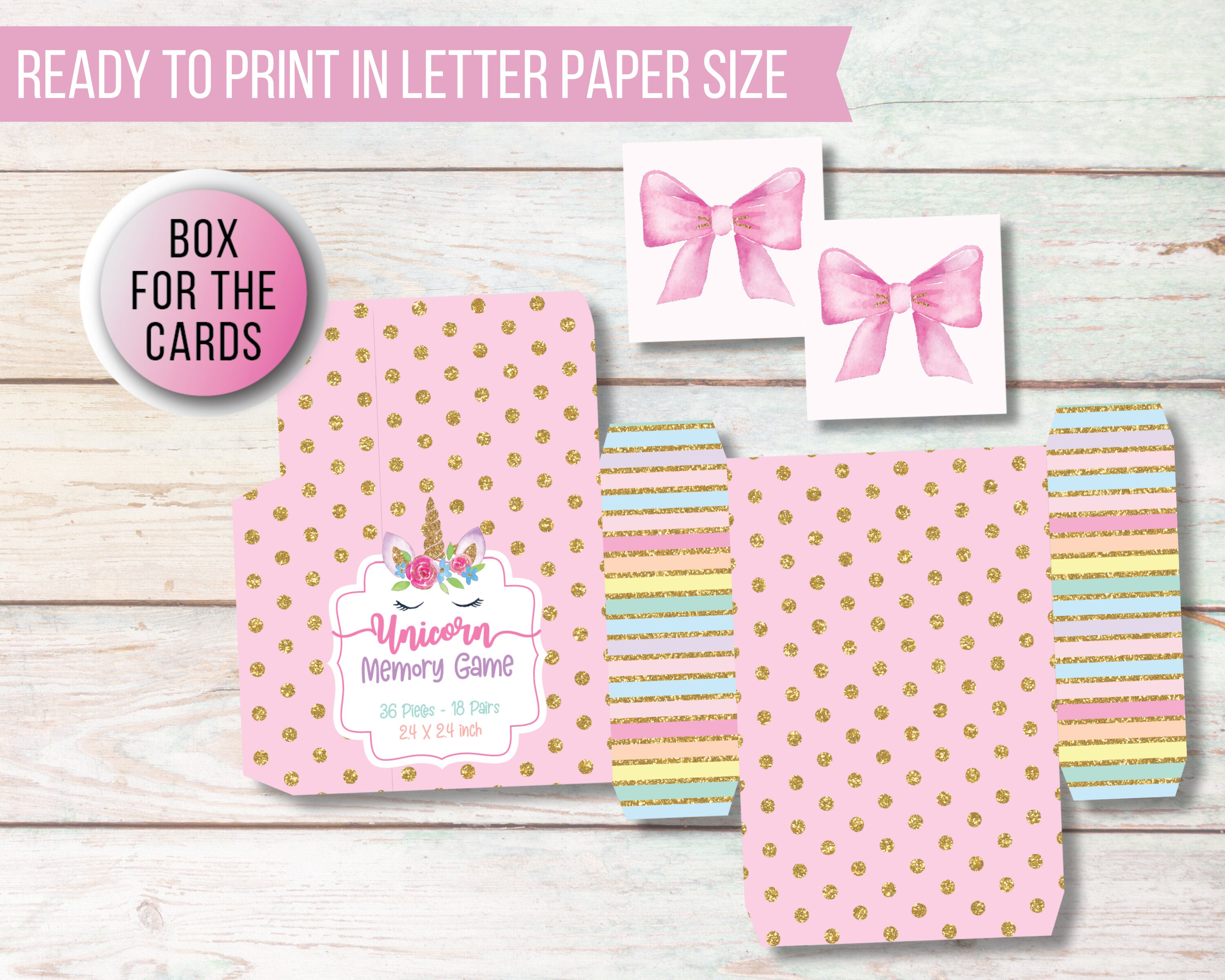 Unicorn Memory Matching Game Printable Unicorn Flashcards for | Etsy