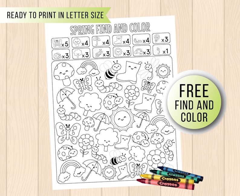 Spring Bingo Game for Kids Printable Spring Educational Game Etsy