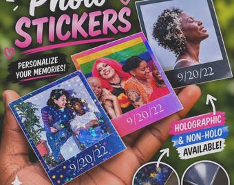 Adesivo fotografico personalizzato - Decalcomania personalizzata impermeabile - Olografica o non olografica