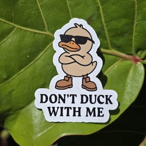 Don’t Duck With Me Sticker – Funny Duck Vinyl Decal – Sarcastic Animal Sticker for Laptop, Water Bottle, Journal