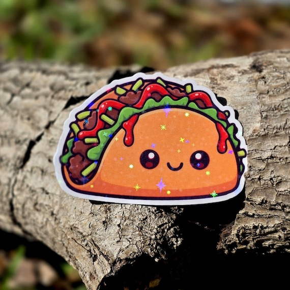 Holographic Taco Sticker | Taco Lover Vinyl Sticker for Laptops, Water Bottles, and Journals