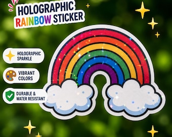 Holographic Rainbow Sticker – Sparkly Vinyl Prism Decal