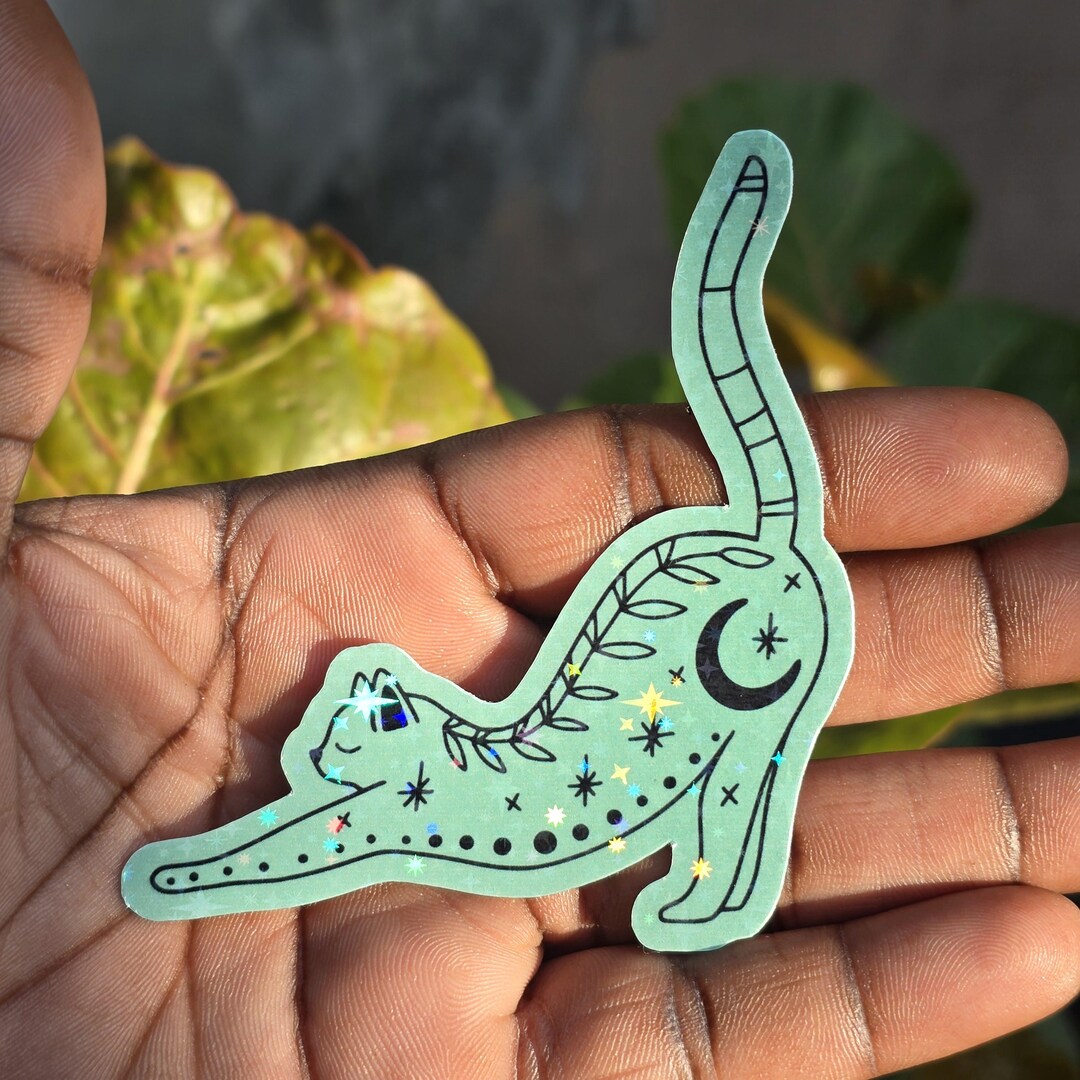 Holographic Cat Sticker – Celestial Starry Galaxy Design - Etsy