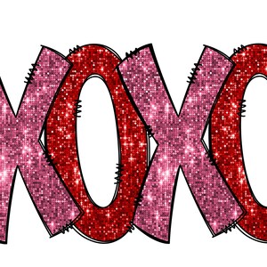 XOXO Png, Faux Sequin Valentine Png, Valentines Day Png, Valentines Day Shirt Design, Faux Sequin Png, Sparkly Xoxo Png