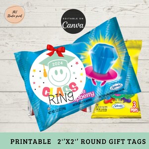 Kindergarten Graduation Class Ring Gift Sticker, Graduation Favors, Pre K Class Ring Sticker, Stickers for Ring Pop