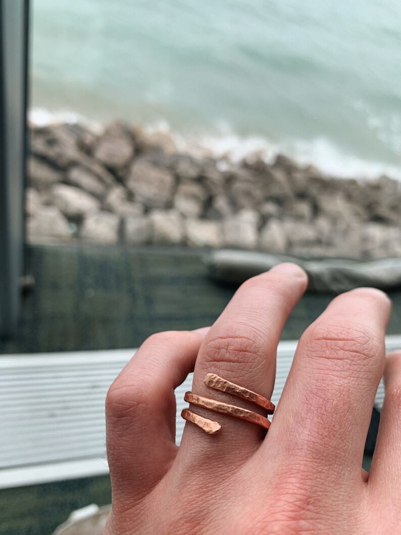 Textured Hammered Copper Ring