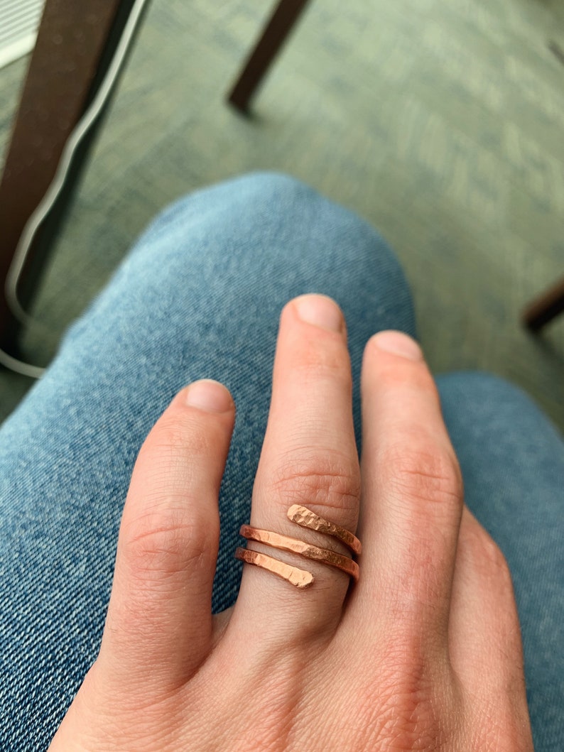 Textured Hammered Copper Ring
