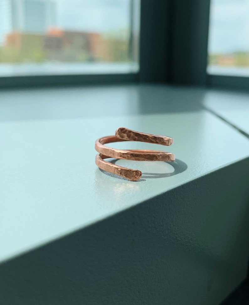Textured Hammered Copper Ring