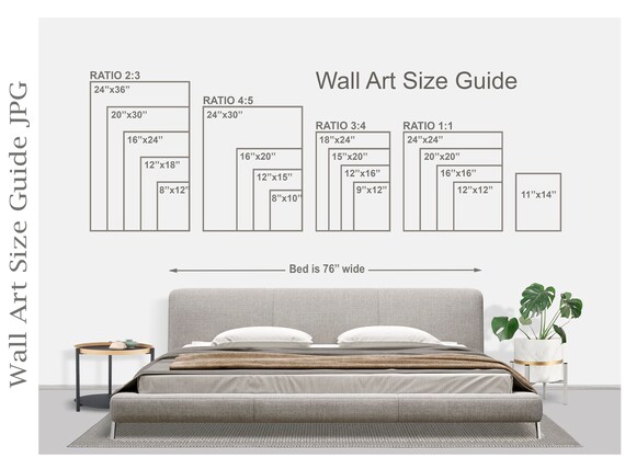 Wall Art Size Guide Wall Size Comparison Chart Print Size | Etsy