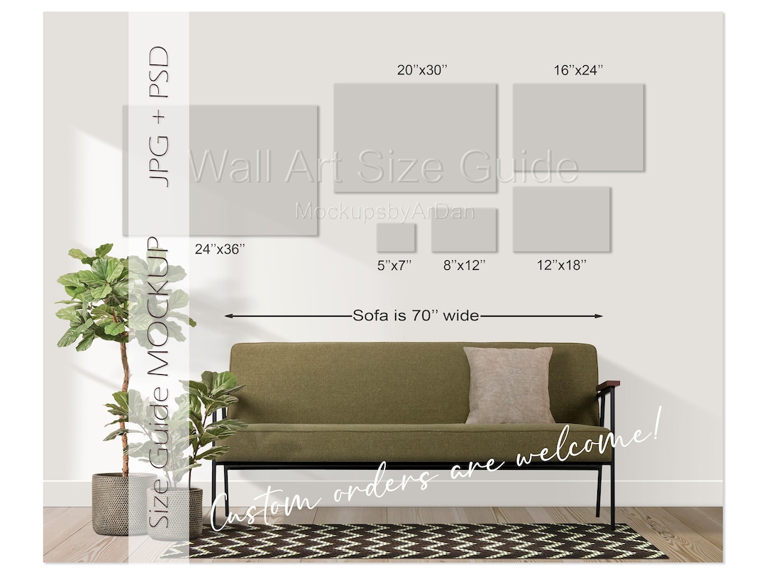 Landscape Canvas Wall Art Size Guide, Canvas Print Size Guide, Wall Art