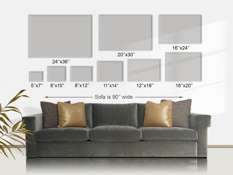 Frame Size Comparison Chart Mockup Wall Art Size Guide Etsy Hong Kong
