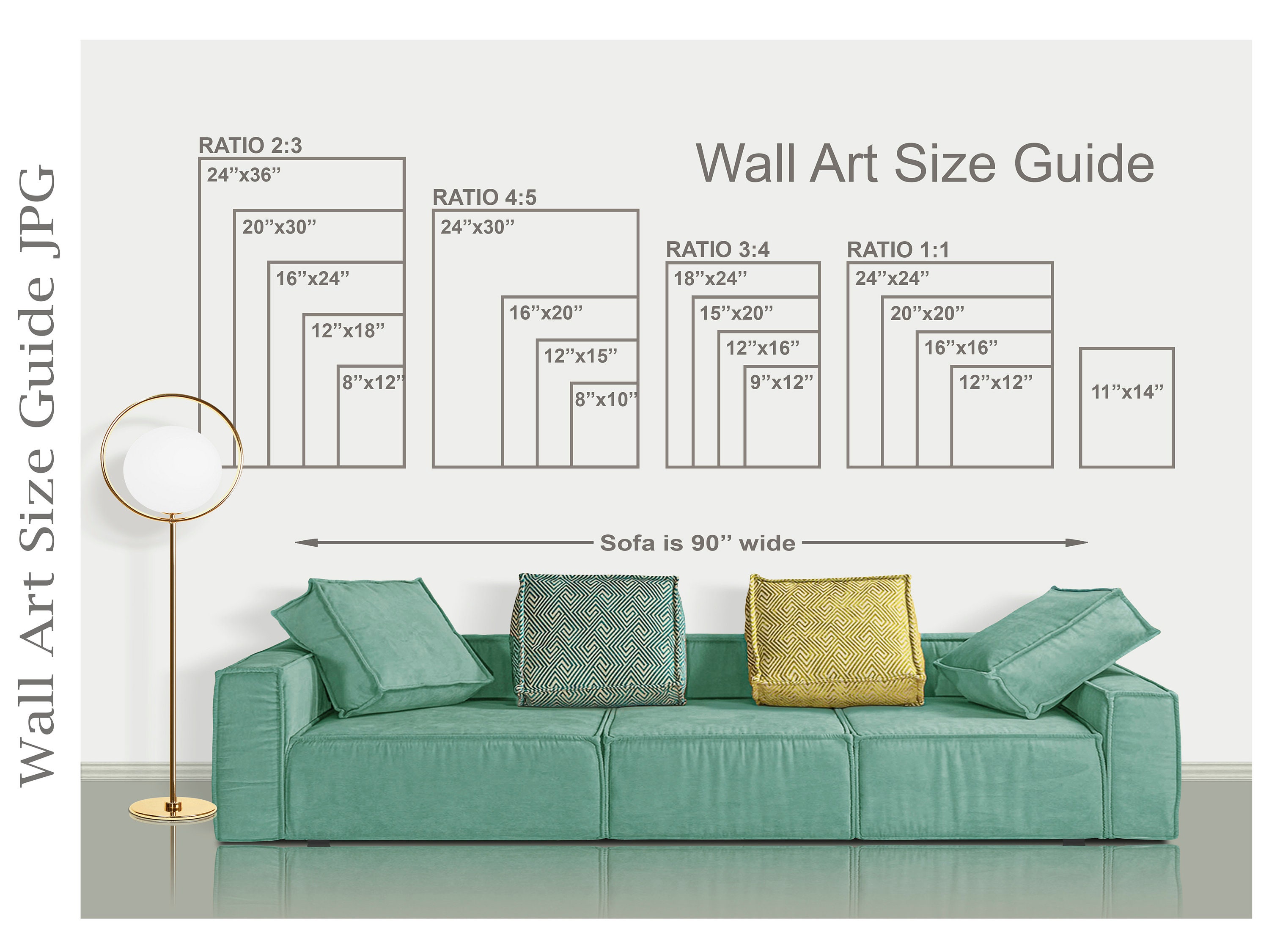 Wall Art Size Guide Print Size Guide Wall Size Comparison Etsy New Zealand