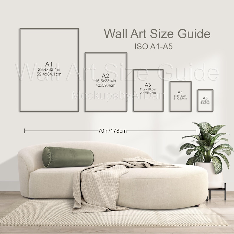 Isoa1 Wall Art Size Guide ISO A1 A2 A3 A4 A5, Poster Size Chart for Etsy Shop ...