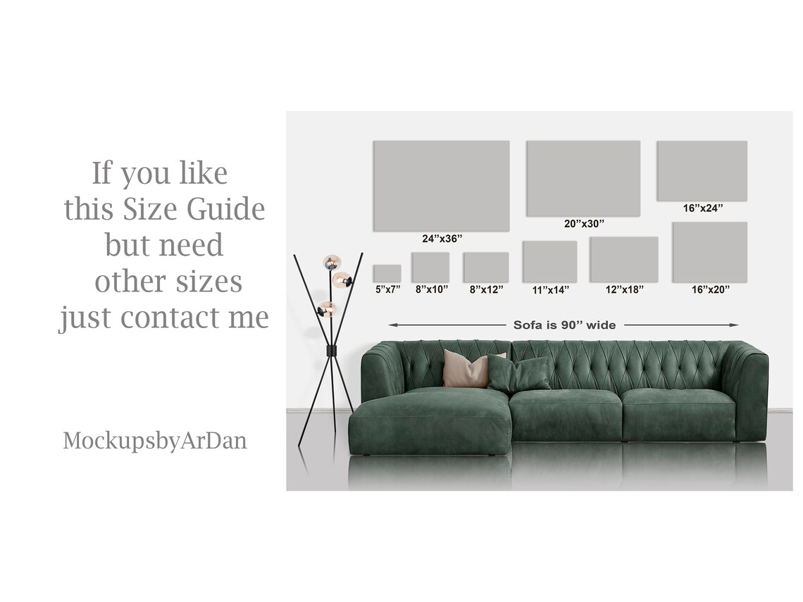 Wall Size Comparison Chart Wall Display Guide Wall Art | Etsy