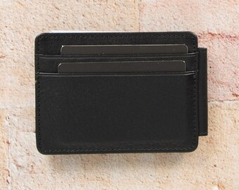 Men’s Slim Leather Wallet, Magnetic Money Clip Card Holder, Genuine Leather Minimalist Wallet, Front Pocket Wallet, Best Gift
