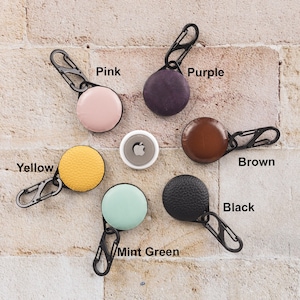 Leather AirTag Bag Charm, Keyfob, Key Ring Holder, AirTag Leather Case, AirTag Keychain Personalized Airtag Cover, Pets Collar Secure Holder