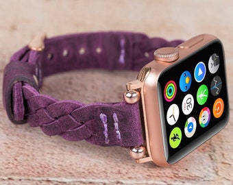 Apple Watch Armband, Lederarmband für iWatch 49 mm, 46 mm, 42 mm, 45 mm, 41 mm, 44 mm, 40 mm, iWatch Ultra 3 11-10, geflochtenes Armband, Apple Armband, Geschenk