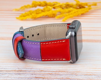 Buntes Leder-Apple-Watch-Band, personalisiertes iWatch-Armband, bestes personalisiertes iWatch-Armband, Apple iWatch-Band, iWatch-Lederband, Geschenk