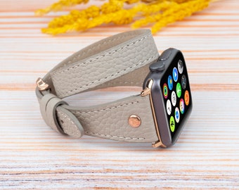 Correa de reloj Apple personalizada, pulsera de cuero Apple, correa de cuero Apple Watch, regalo de aniversario, regalo para mamá, regalo de cumpleaños, regalo de boda