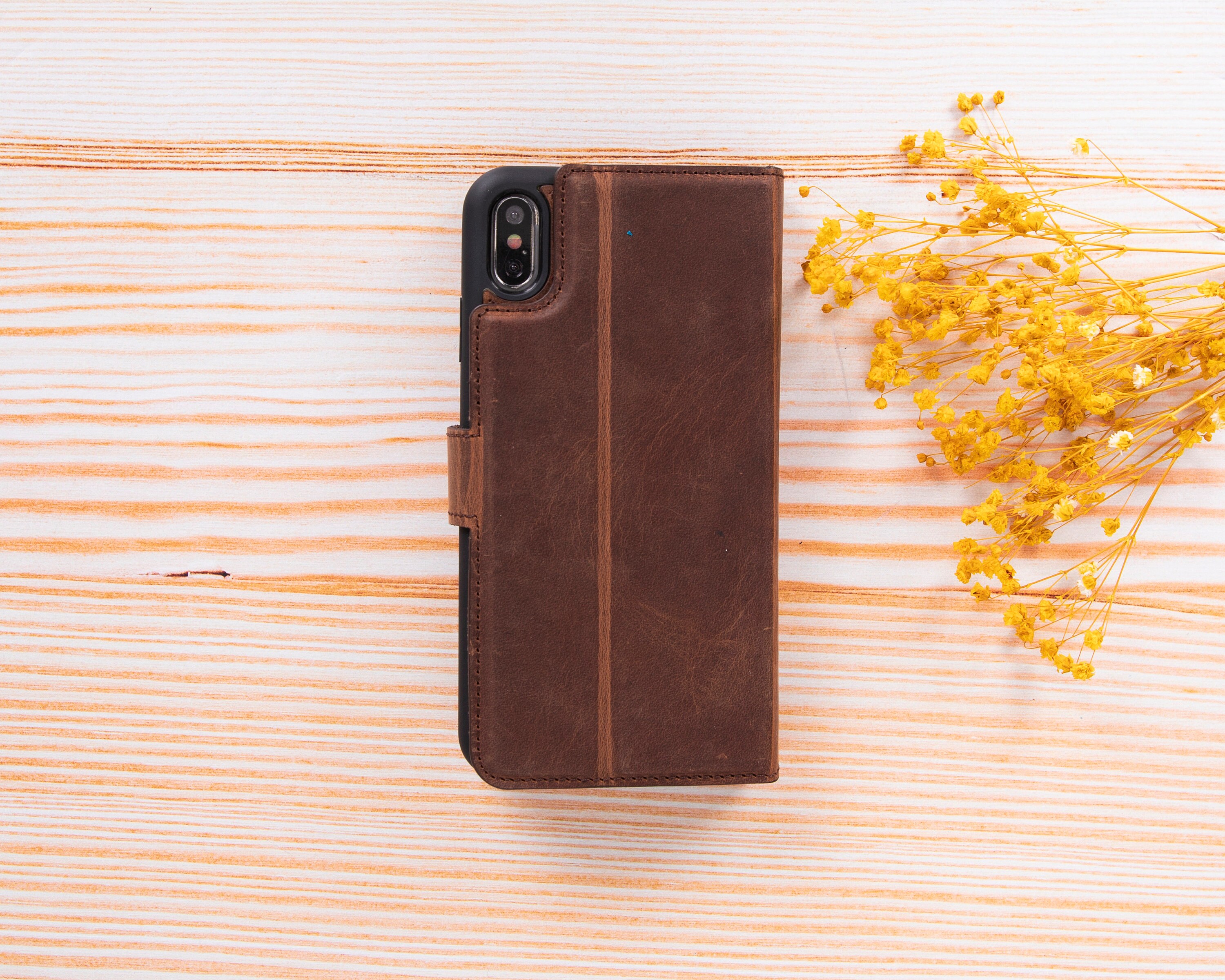 Portafoglio in pelle per iPhone XS Max, custodia personalizzata per iPhone XS Max, cover magnetica staccabile per iPhone XS Max, custodia per carte di credito, portafoglio con supporto in pelle