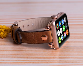 Apple iWatch Slim Armband, iWatch Dünnes Lederarmband, Luxus-Armband für Apple Watch (49 mm, 46 mm, 42 mm, 45 mm, 41 mm, 44 mm, 40 mm), Personalisiertes Geschenk-Armband für Damen