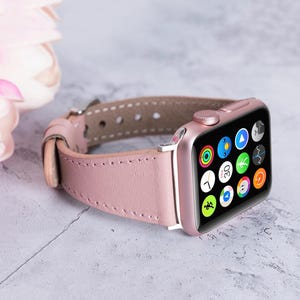 Apple Watch Slim Leather Band, Customized Gift Apple Watch Strap, Leather iWatch Band, iWatch Leather Strap, Wedding Gift, Anniversary Gift