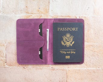 Genuine Leather Passport Cover, Handmade Gift for Traveler, Minimalist Passport Holder, Slim Travel Case, Card Slot Wallet, Passport Case