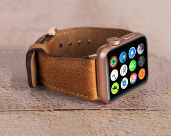 Classic Genuine Leather Apple Watch Band, Handmade for a Timeless Look, Compatible with Apple Watch Ultra 2, Ultra, 10, 9, 8, SE, 7 Band