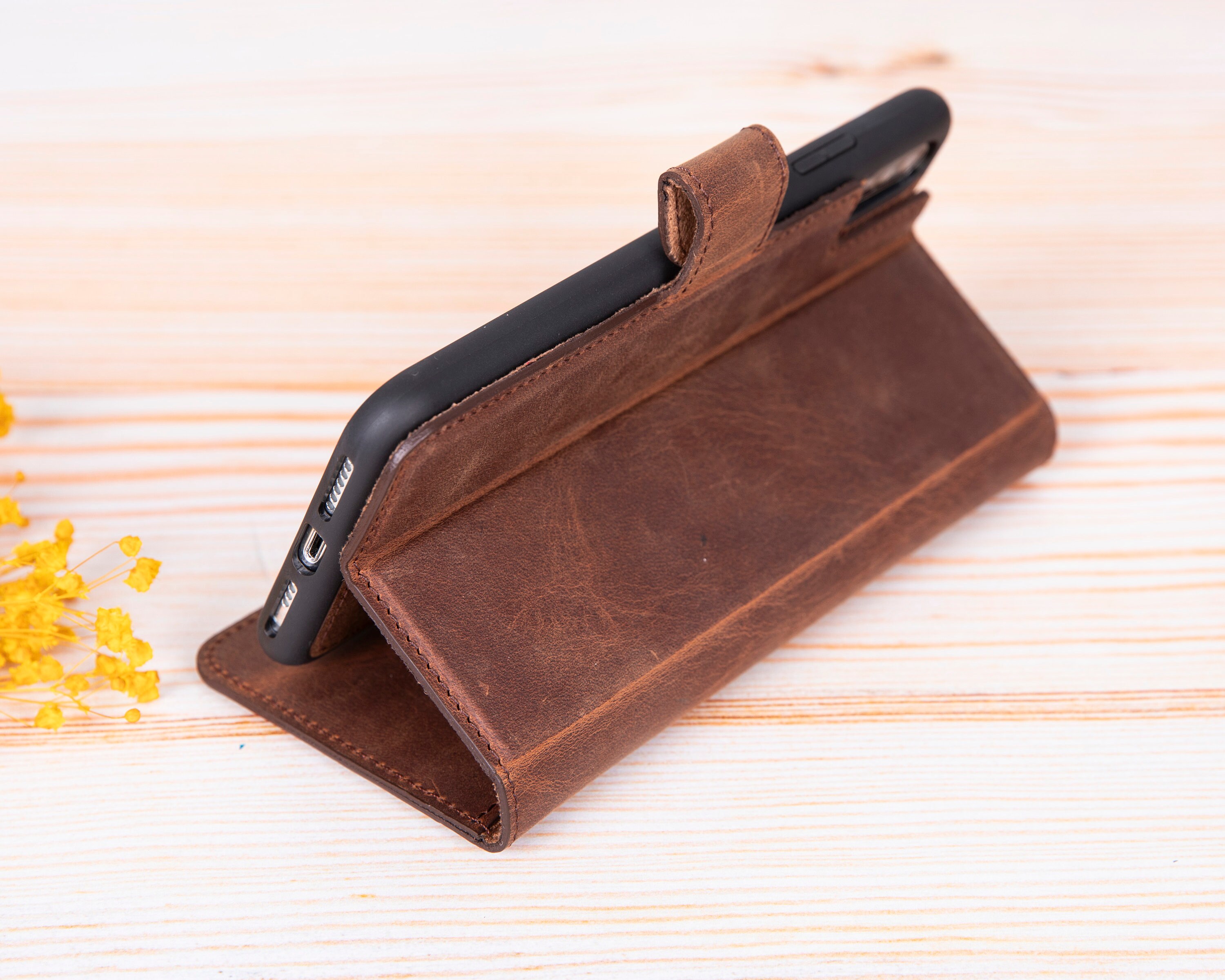 Custodia A Portafoglio In Pelle Vintage Per IPhone XS Max – 3 Slot Carte, Cavalletto E Chiusura Magnetica