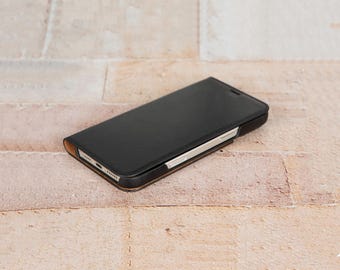 Slim Leather iPhone 16 Pro Case, iPhone 16 Pro Max Stand Wallet, iPhone 16 Pro MagSafe / Wireless Charging Case, Personalized Gift Wallet