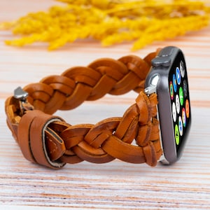 Braided leather apple watch band deals