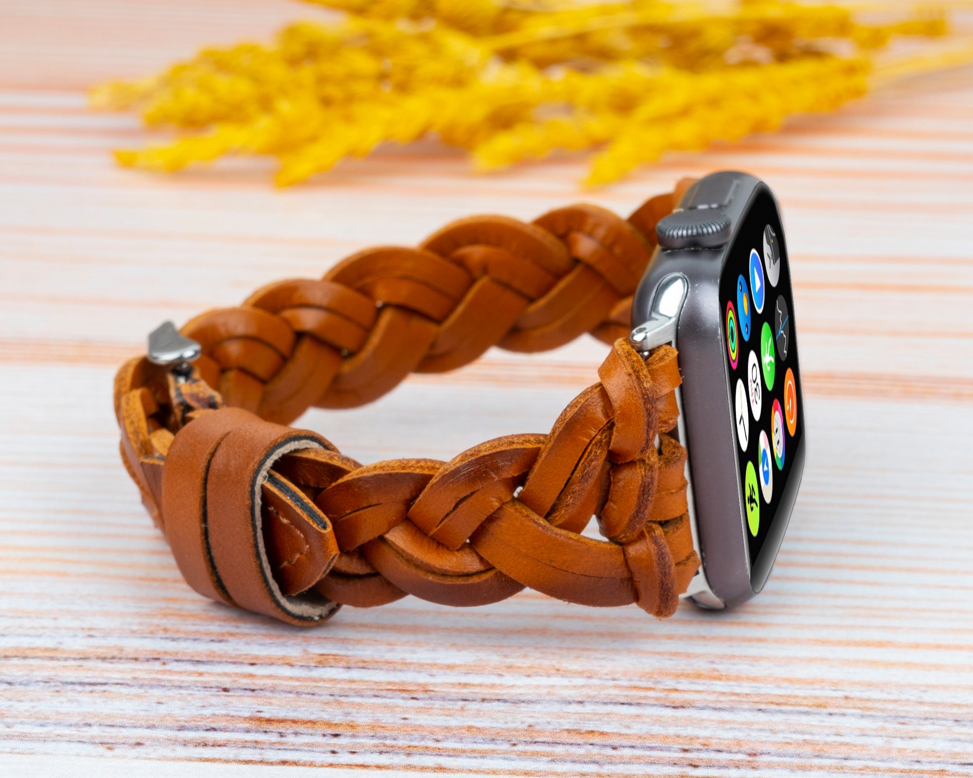 Braided leather watch strap deals