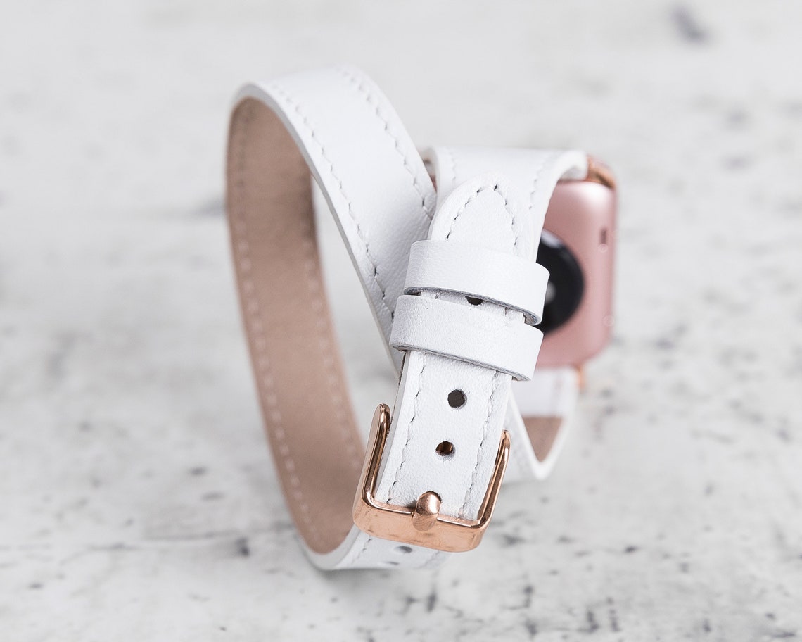 Leather Apple Watch Band 44mm 42mm 40mm 38mm Double Tour | Etsy