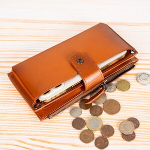 Portafoglio a tracolla per telefono, portafoglio con cinturino in pelle, portafoglio a tracolla per donna, borsa per telefono con porta carte, custodia per portafoglio con tracolla fino a 6,7 immagine 9