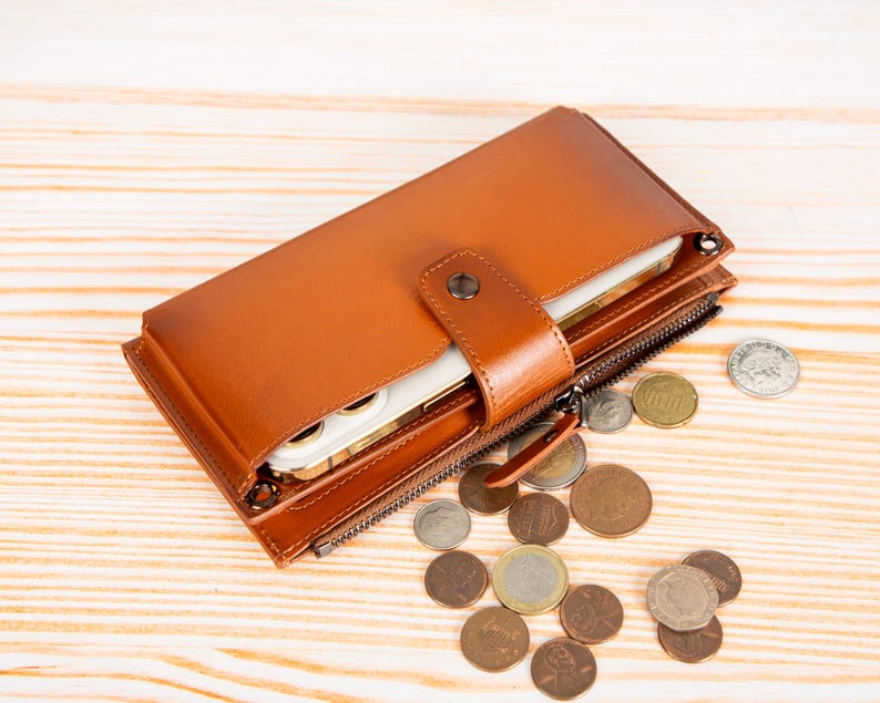 Portafoglio a tracolla per telefono, portafoglio con cinturino in pelle, portafoglio a tracolla per donna, borsa per telefono con porta carte, custodia per portafoglio con tracolla fino a 6,7 immagine 9