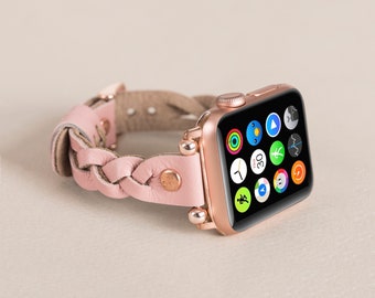 Lederarmband für Apple Watch, geflochtenes Lederarmband für Apple Watch (49 mm, 42 mm, 46 mm, 41 mm, 45 mm, 40 mm, 44 mm), Apple Watch-Armband