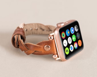 Bruine Fitbit Versa 4 3 2 1 Lite lederen gevlochten horlogeband Fitbit Sense 1-2 dameshorlogebandje, Fitbit-armband chic beste vriend cadeau 4 haar