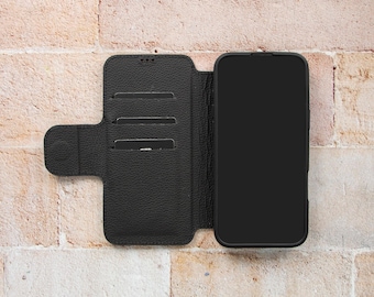 Cartera de cuero fina para iPhone 16 Pro Max, cartera para tarjetas para iPhone 16 Pro, funda de cuero para iPhone 16 Pro, regalo de boda, regalo de Navidad, regalo de cumpleaños