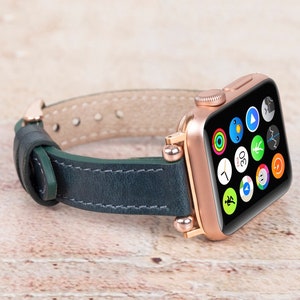 iWatch Slim Leather Band, Womens Gift iWatch Customized Strap, Leather Bracelet Mom Gift, Apple Watch Strap, Apple iWatch Band, Wedding Gift